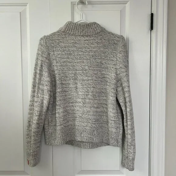 Tommy Hilfiger Cable Knit Turtleneck Sweater Medium Grey - Picture 3 of 4